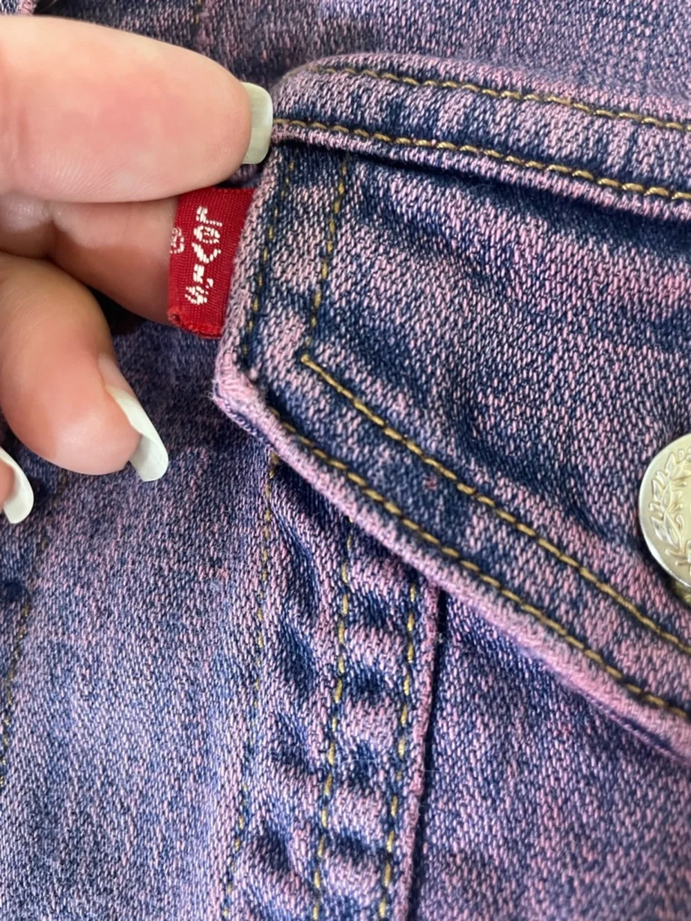 Vintage Look LEVI'S Purple Jean Jacket - Y2K Aesthetic - Feb 2010 - Size S - Picture 8 of 16